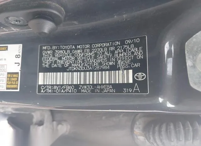 JTDKN3DU3A1287984 2010 2010 Toyota Prius- Iii 9