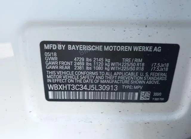 WBXHT3C34J5L30913 2018 2018 BMW X1- Xdrive28I 9