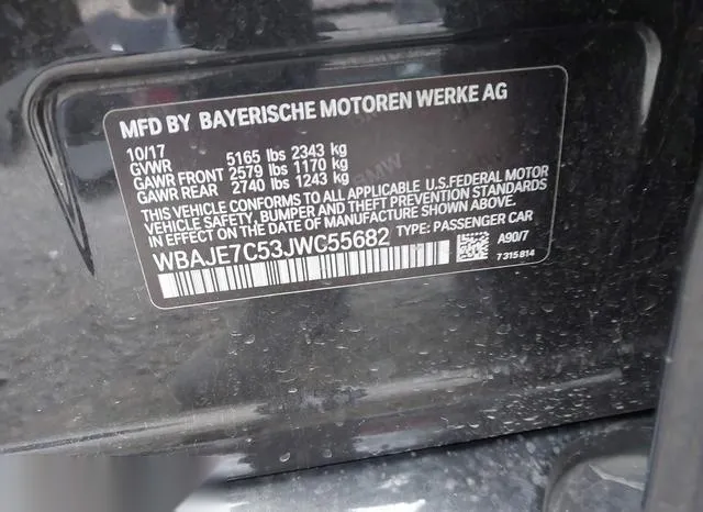 WBAJE7C53JWC55682 2018 2018 BMW 5 Series- 540I Xdrive 9