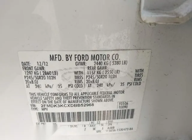 2FMDK3KCXDBB52968 2013 2013 Ford Edge- Limited 9