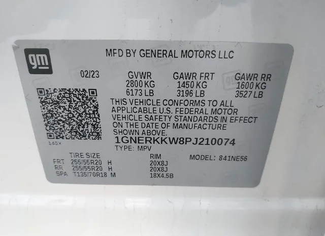 1GNERKKW8PJ210074 2023 2023 Chevrolet Traverse- Fwd Premier 9