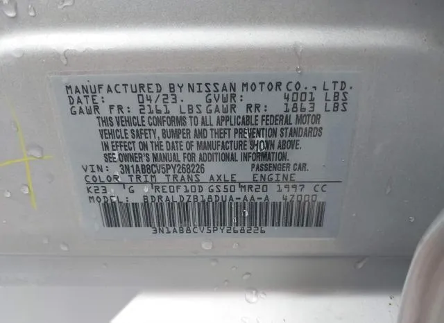 3N1AB8CV5PY268226 2023 2023 Nissan Sentra- Sv Xtronic Cvt 9