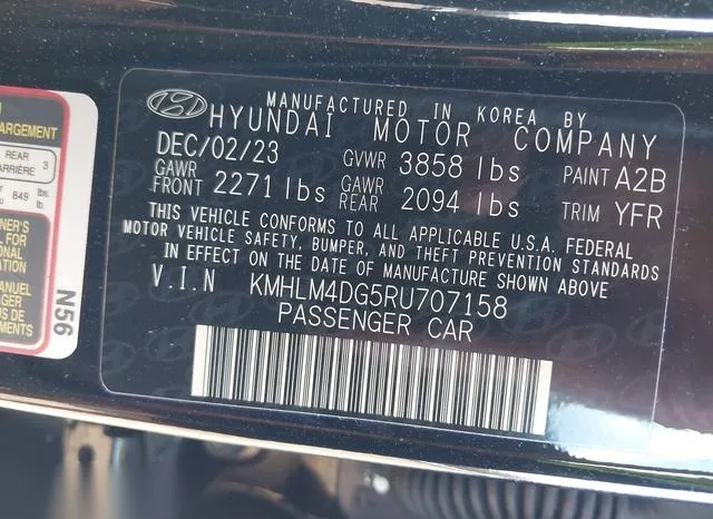 KMHLM4DG5RU707158 2024 2024 Hyundai Elantra- Sel 9