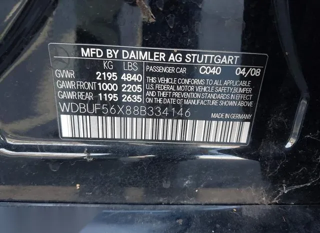 WDBUF56X88B334146 2008 2008 Mercedes-Benz E 350 9