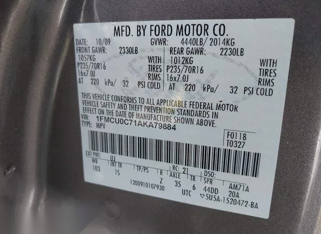 1FMCU0C71AKA79884 2010 2010 Ford Escape- Xls 9