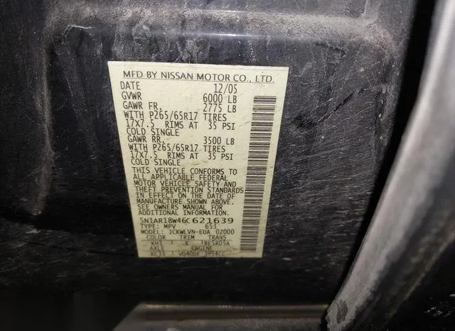 5N1AR18W46C621639 2006 2006 Nissan Pathfinder- LE 9