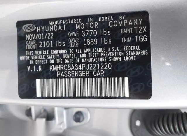 KMHRC8A34PU221220 2023 2023 Hyundai Venue- Sel 9