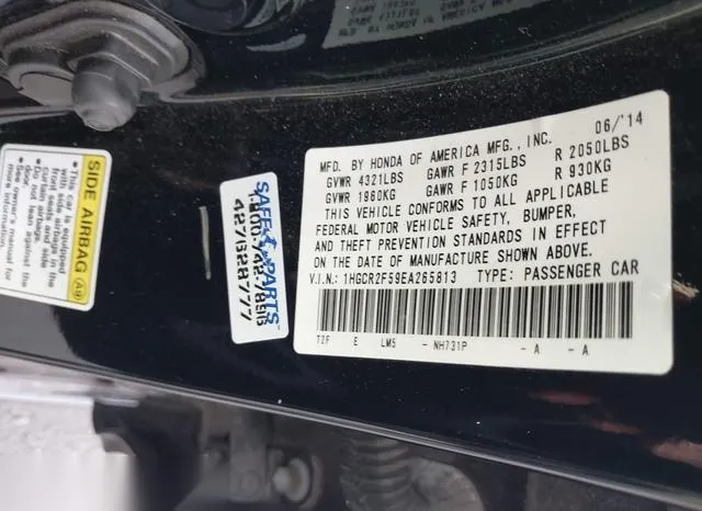 1HGCR2F59EA265813 2014 2014 Honda Accord- Sport 9