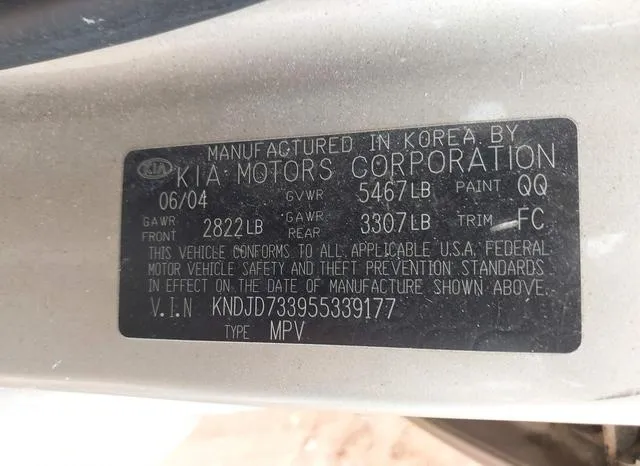 KNDJD733955339177 2005 2005 KIA Sorento- Ex/Lx 9