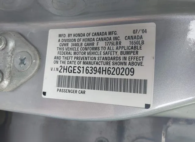 2HGES16394H620209 2004 2004 Honda Civic- VP 9