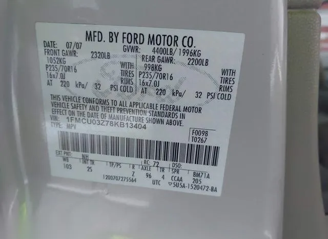 1FMCU03Z78KB13404 2008 2008 Ford Escape- Xlt 9