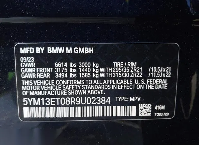 5YM13ET08R9U02384 2024 2024 BMW X5- X5 M 9