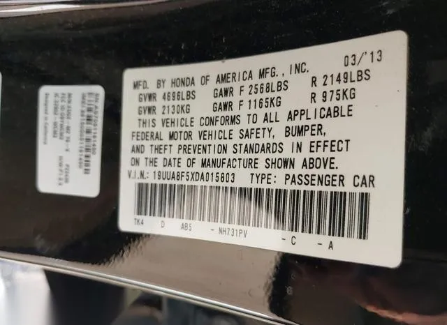 19UUA8F5XDA015803 2013 2013 Acura TL- 3-5 9