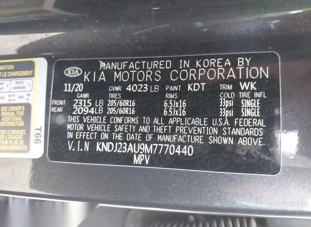 KNDJ23AU9M7770440 2021 2021 KIA Soul- S 9