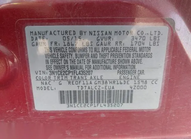 3N1CE2CP1FL435207 2015 2015 Nissan Versa- Note S Plus 9