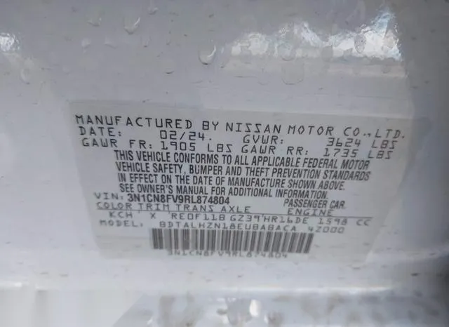 3N1CN8FV9RL874804 2024 2024 Nissan Versa- 1-6 SR 9