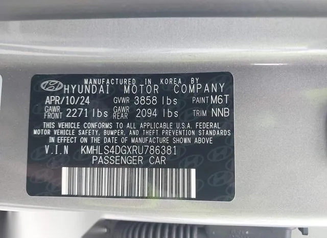 KMHLS4DGXRU786381 2024 2024 Hyundai Elantra- Sel 9