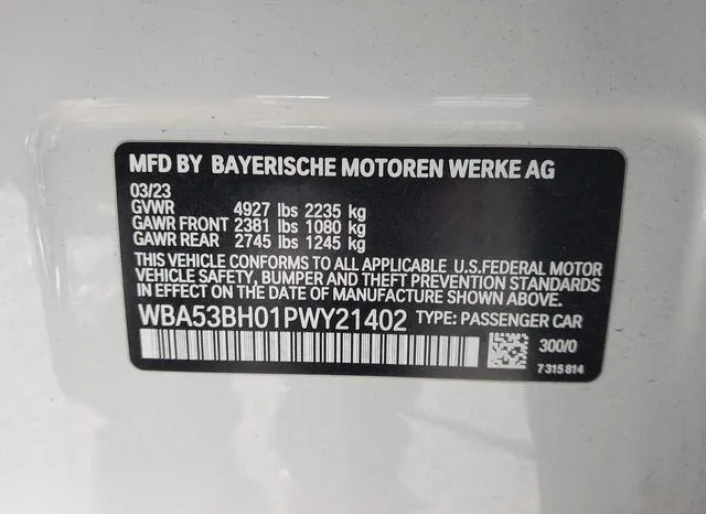 WBA53BH01PWY21402 2023 2023 BMW 5 Series- 530 I 9