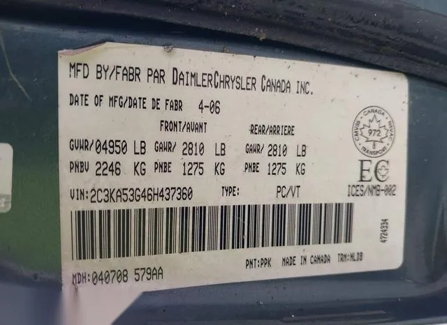 2C3KA53G46H437360 2006 2006 Chrysler 300 9