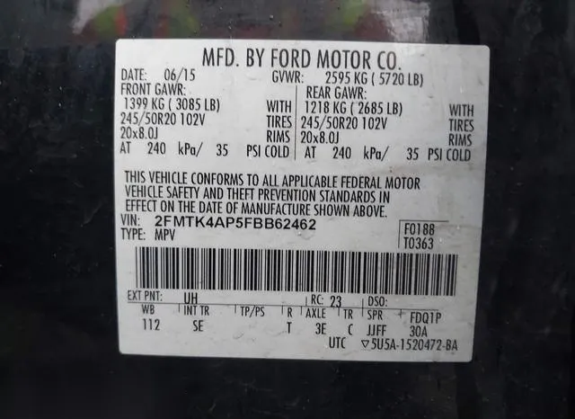 2FMTK4AP5FBB62462 2015 2015 Ford Edge- Sport 9