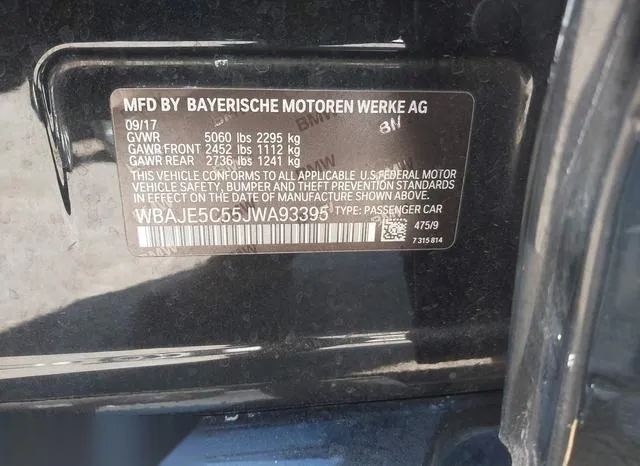 WBAJE5C55JWA93395 2018 2018 BMW 5 Series- 540I 9