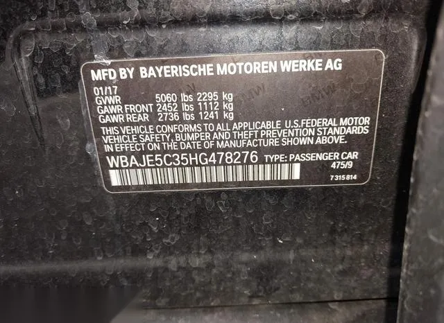 WBAJE5C35HG478276 2017 2017 BMW 5 Series- 540I 9