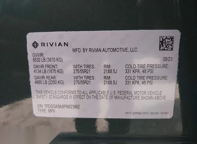 7PDSGABA8PN023662 2023 2023 Rivian R1S- Adventure 9