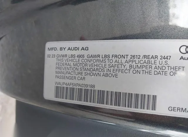 WAUP4AF5XPA039188 2023 2023 Audi S5- Premium Plus Tfsi Quat 9