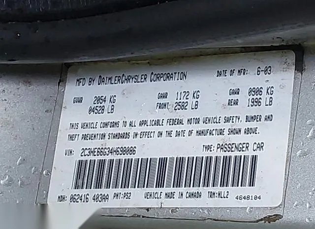 2C3HE66G34H698086 2004 2004 Chrysler 300M 9