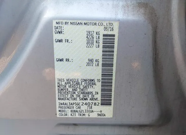 1N4AL3AP5GC240782 2016 2016 Nissan Altima- 2-5 S 9