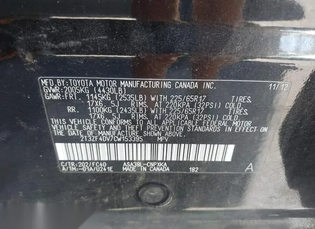 2T3ZF4DV7CW153395 2012 2012 Toyota RAV4 9