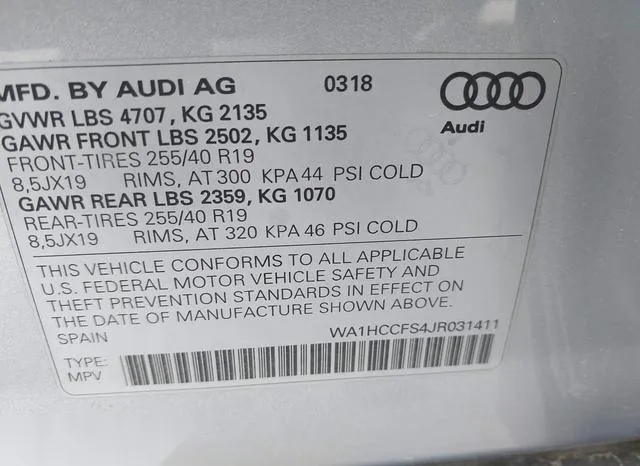 WA1HCCFS4JR031411 2018 2018 Audi Q3- 2-0T Premium/2-0T Spor 9