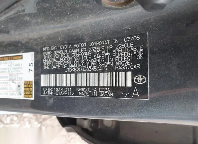 JTDKB20U083450405 2008 2008 Toyota Prius 9