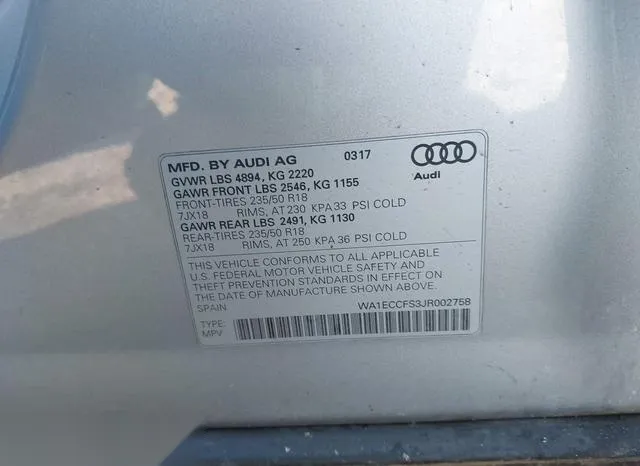 WA1ECCFS3JR002758 2018 2018 Audi Q3- 2-0T Premium/2-0T Spor 9