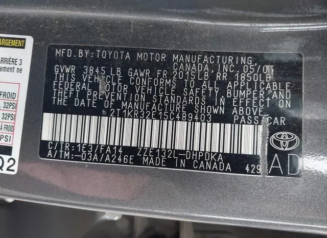 2T1KR32E15C489403 2005 2005 Toyota Matrix 9