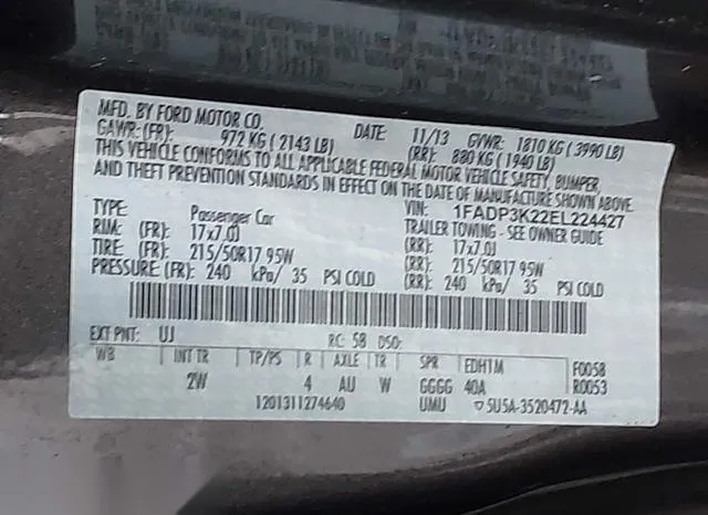 1FADP3K22EL224427 2014 2014 Ford Focus- SE 9