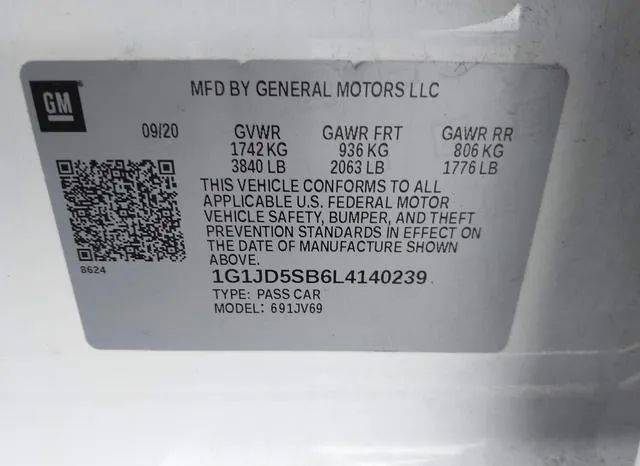 1G1JD5SB6L4140239 2020 2020 Chevrolet Sonic- Fwd  Lt 9