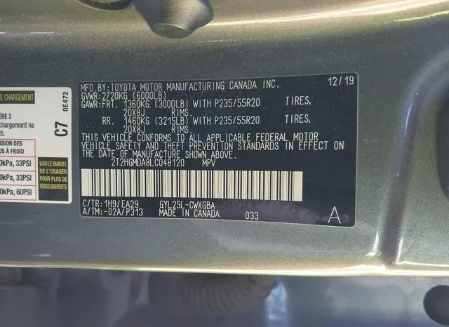 2T2HGMDA8LC048120 2020 2020 Lexus RX- 450H 9