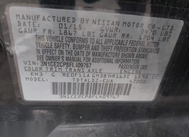 3N1CE2CP8FL409767 2015 2015 Nissan Versa- Note S -sr-/S Plu 9