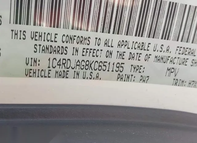 1C4RDJAG8KC651195 2019 2019 Dodge Durango- Sxt Awd 9