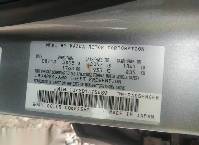 JM1BL1UF8B1373689 2011 2011 Mazda 3- I Sport 9