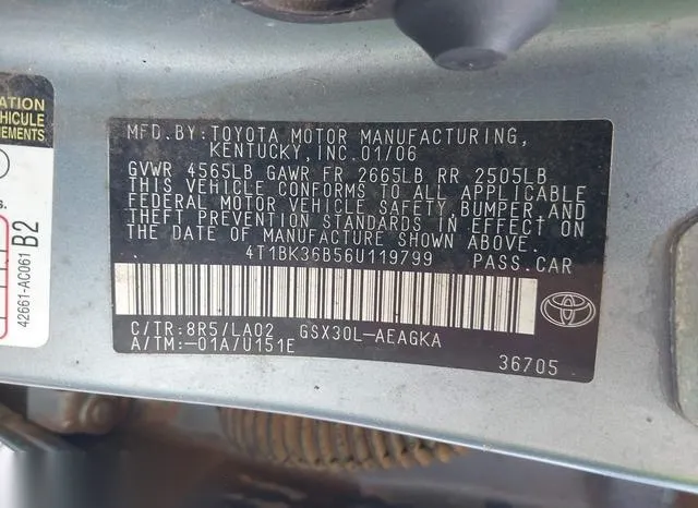 4T1BK36B56U119799 2006 2006 Toyota Avalon- Xls 9