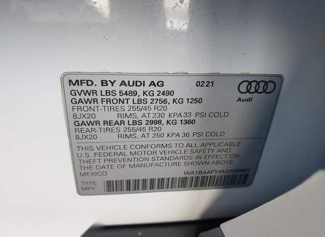 WA1BAAFY4M2066662 2021 2021 Audi Q5- Premium Plus 45 Tfsi Q 9