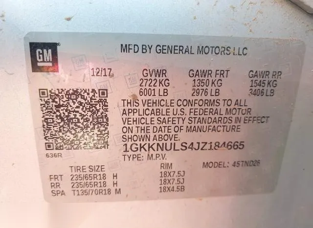 1GKKNULS4JZ184665 2018 2018 GMC Acadia- Slt-1 9