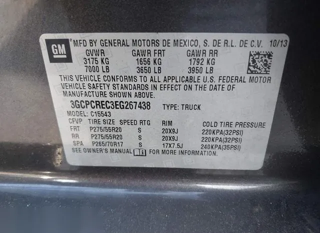 3GCPCREC3EG267438 2014 2014 Chevrolet Silverado 1500- 1LT 9