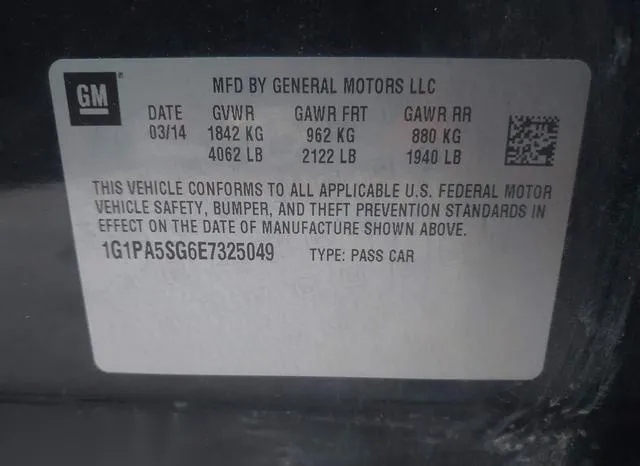 1G1PA5SG6E7325049 2014 2014 Chevrolet Cruze- Ls Auto 9