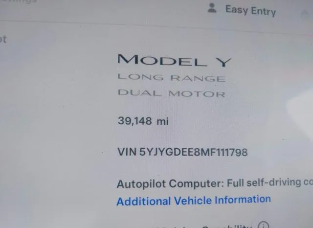 5YJYGDEE8MF111798 2021 2021 Tesla Model Y- Long Range Dual 7