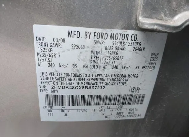 2FMDK48CX8BA97232 2008 2008 Ford Edge- Sel 9