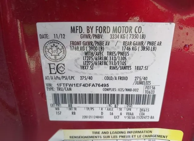 1FTFW1EF4DFA76495 2013 2013 Ford F-150- FX4 9