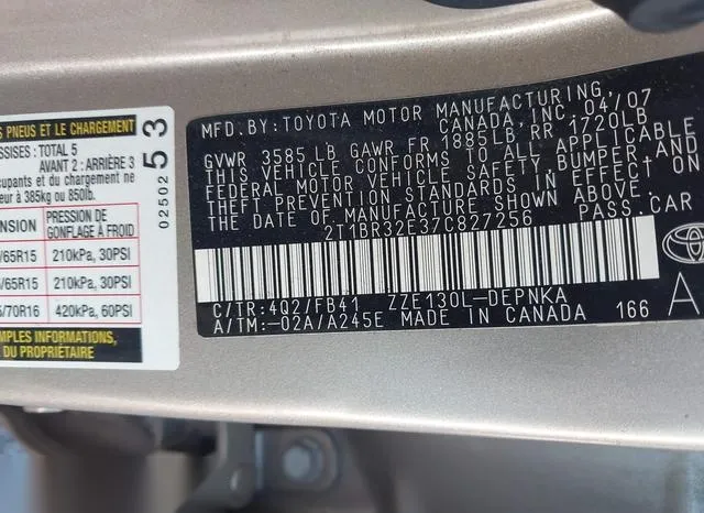 2T1BR32E37C827256 2007 2007 Toyota Corolla- LE 9